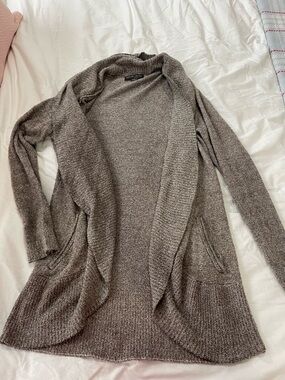 Barefoot Dreams Cozy Women’s Sweater Cardigan in Taupe